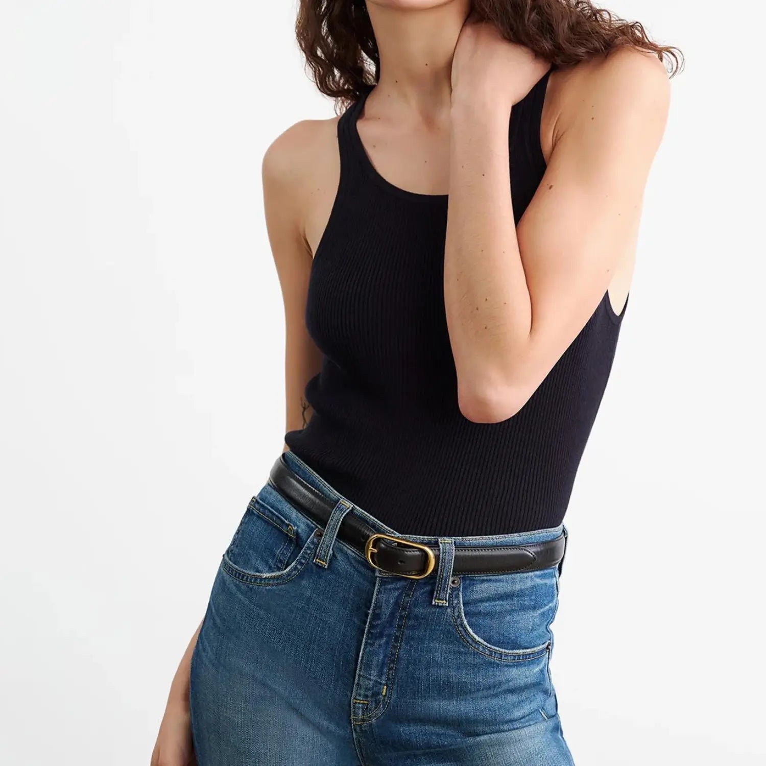 Lottie Knit Tank in Dark Navy pastel tank top