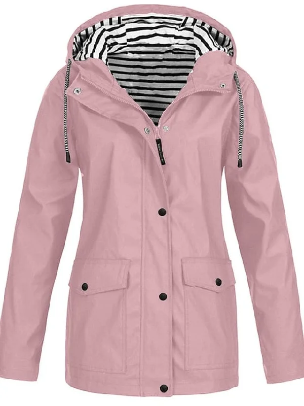 Button-Up Jacket Women's Tailored Jacket Straight Jacket A-Line Jacket