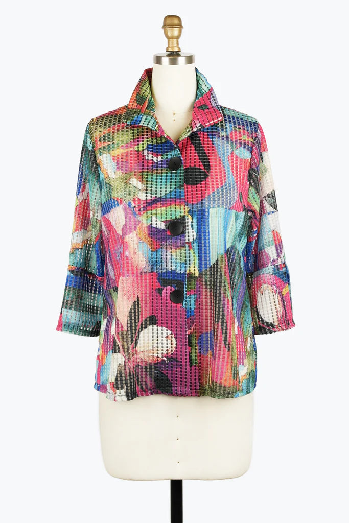 Damee 2430-MLT S25 Floral watercolor net Jacket Jersey Jacket Tulle Jacket Batik Jacket Damee 2430-MLT S25 Floral watercolor net Jacket Jersey Jacket Tulle Jacket Batik Jacket