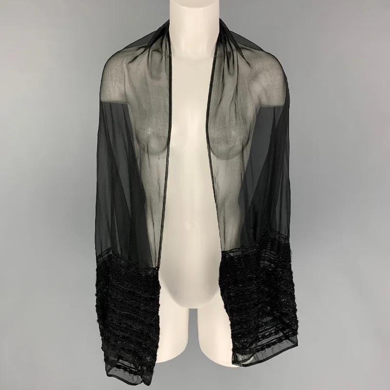 GIORGIO ARMANI Black Silk Blend See Through Cardigan Asymmetrical,ymmetric Pencil Cardigan GIORGIO ARMANI Black Silk Blend See Through Cardigan Asymmetrical,ymmetric Pencil Cardigan