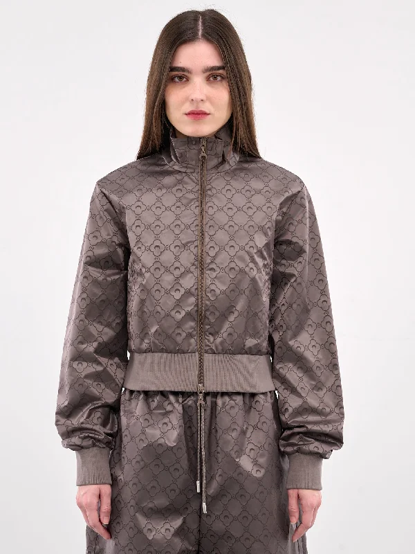 Recycled Jacquard Nylon Track Jacket (UJA060A-CWOV0055-STONE-GREY) Ribbed Jacket Pleated Jacket Ruffled Jacket Recycled Jacquard Nylon Track Jacket (UJA060A-CWOV0055-STONE-GREY) Ribbed Jacket Pleated Jacket Ruffled Jacket