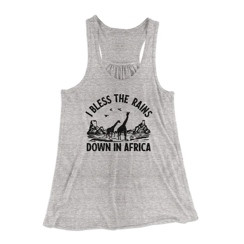 I Bless The Rains Down In Africa Women's Flowey Tank Top lace tank top