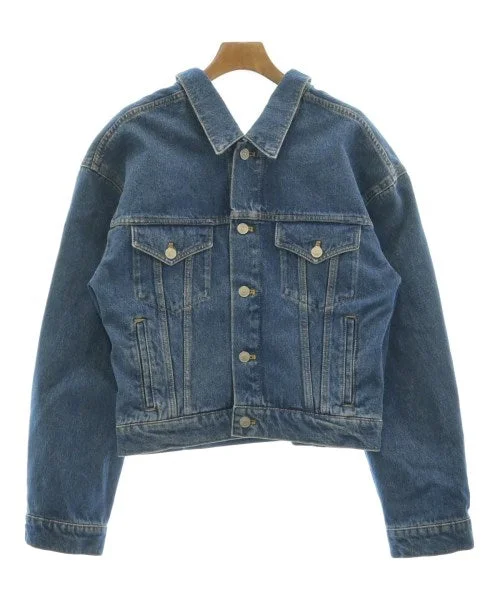 BALENCIAGA Denim jackets Stand-Up Collar Roll-Neck Collar Turtle Neck