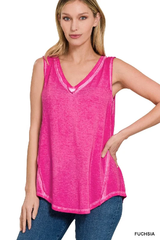Smoky Mountain Rain Tank Fushia ivory tank top