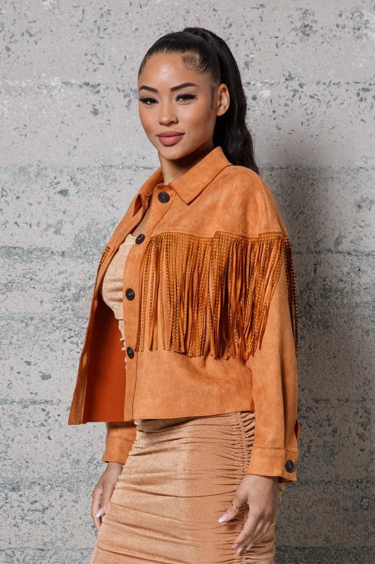 SUEDE FRINGE JACKET Denim Jacket Leather Jacket Suede Jacket