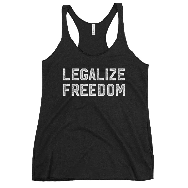 Legalize Freedom Ladies Racerback Triblend Tank Top baby blue tank