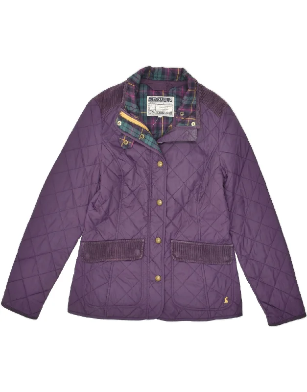 JOULES Womens Quilted Jacket UK 14 Medium Purple Polyamide