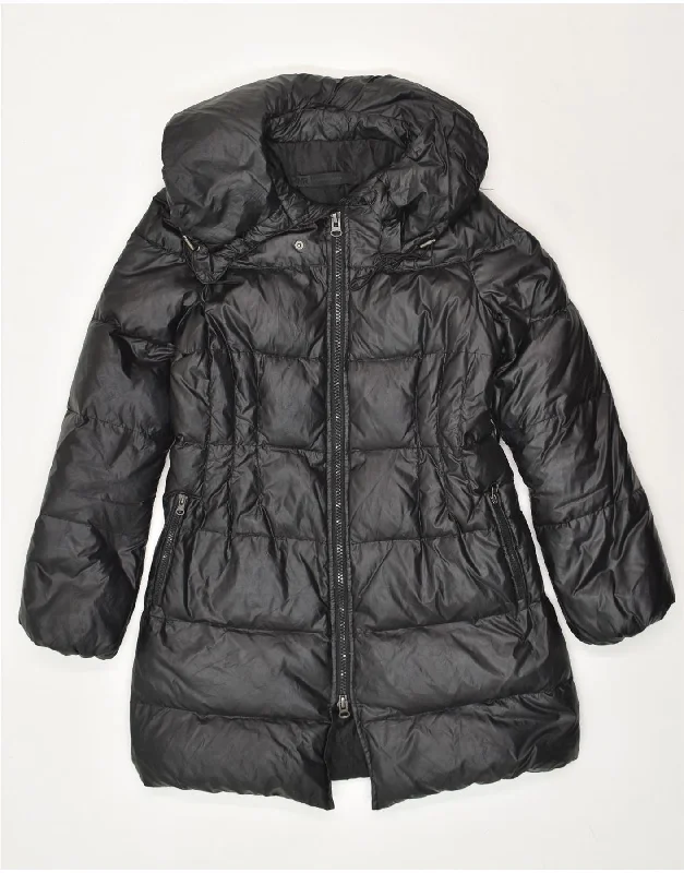 MASSIMO REBECCHI Womens Hooded Padded Coat IT 44 Medium Black Polyamide