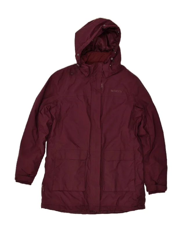 MOUNTAIN WAREHOUSE Womens Hooded Windbreaker Coat UK 16 Large Maroon Nylon