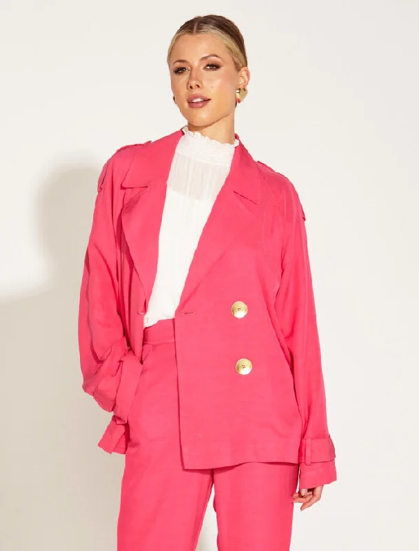 One And Only Oversized Blazer - Pink