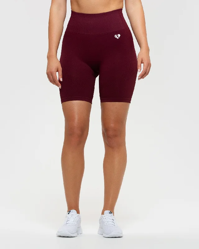 Power Seamless Cycling Shorts | Dark Cherry