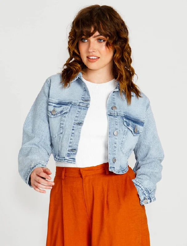 Rhea Cropped Denim Jacket