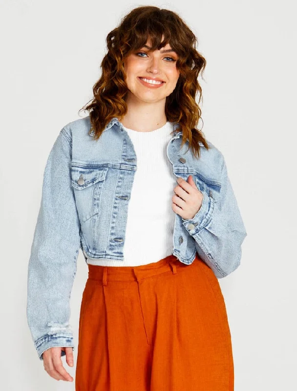 Rhea Cropped Denim Jacket