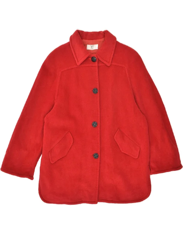 VALENTINO Womens Overcoat IT 46 Large Red