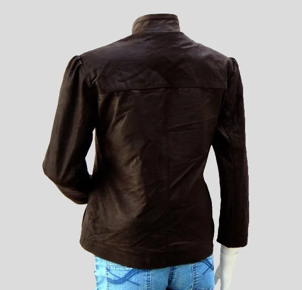 Women’s Brown Studded Leather Jacket