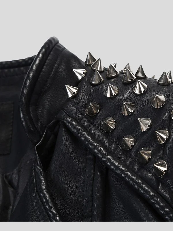 Women’s Punk Stylish Studded Leather Jacket