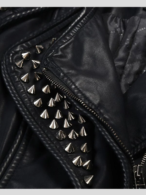 Women’s Punk Stylish Studded Leather Jacket