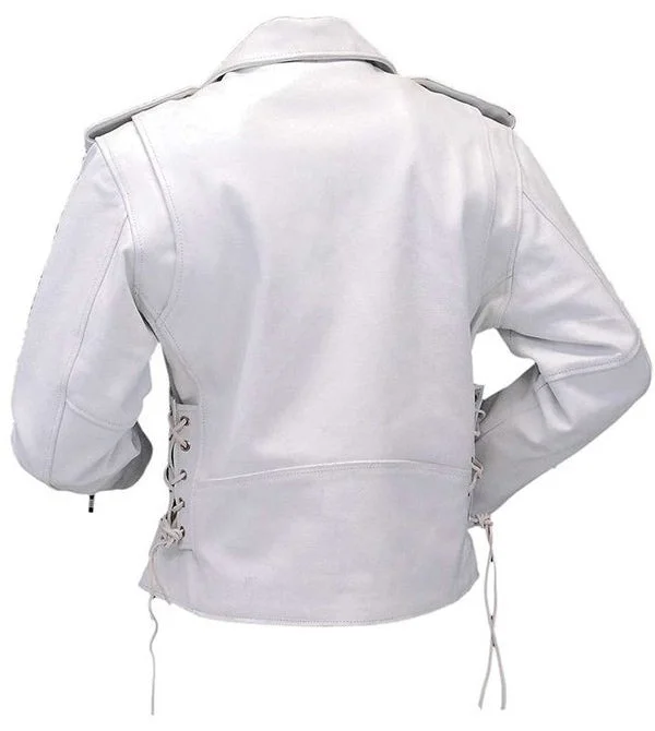 Womens White Motorcycle Leather Jacket