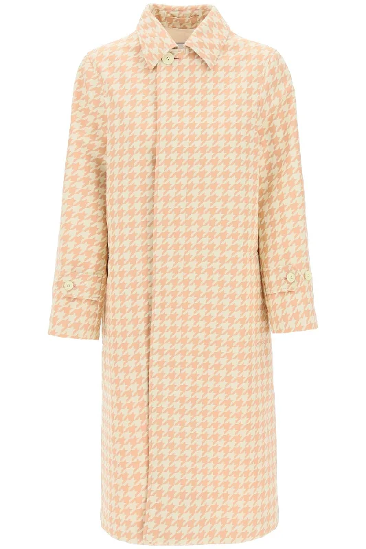 Burberry houndstooth patterned car coat 8083023 SHERBET IP CHECK