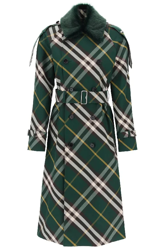 Burberry kensington trench coat with check pattern 8082165 IVY IP CHECK