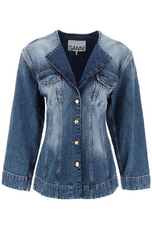 ""denim blazer with sparkle J1421 TINT WASH