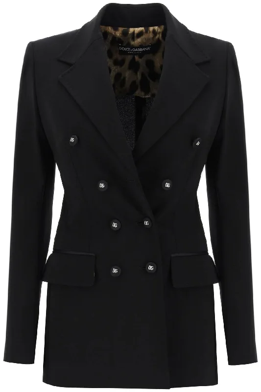 Dolce & gabbana turlington jacket in milano stitch F27AAT FUGN7 NERO