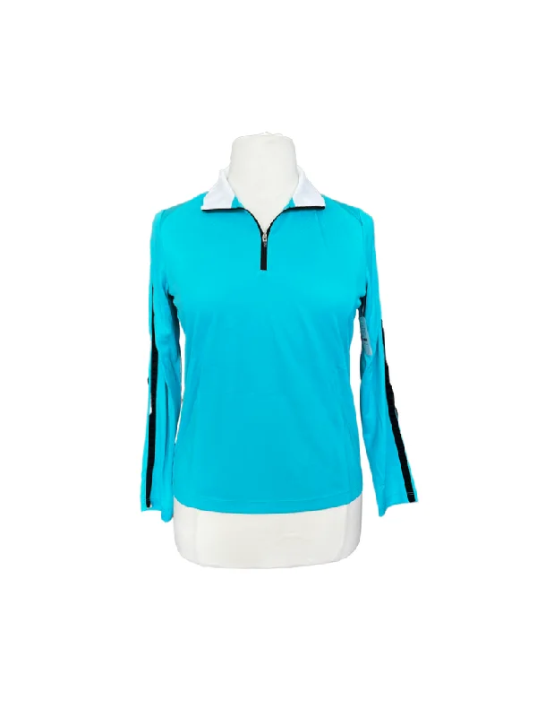 Izod Turquoise Golf Pullover w/Black Accents Size L MSP$60