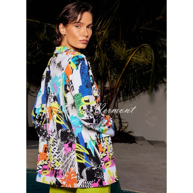 Joseph Ribkoff Abstract Print Longline Blazer Jacket - Style 241302