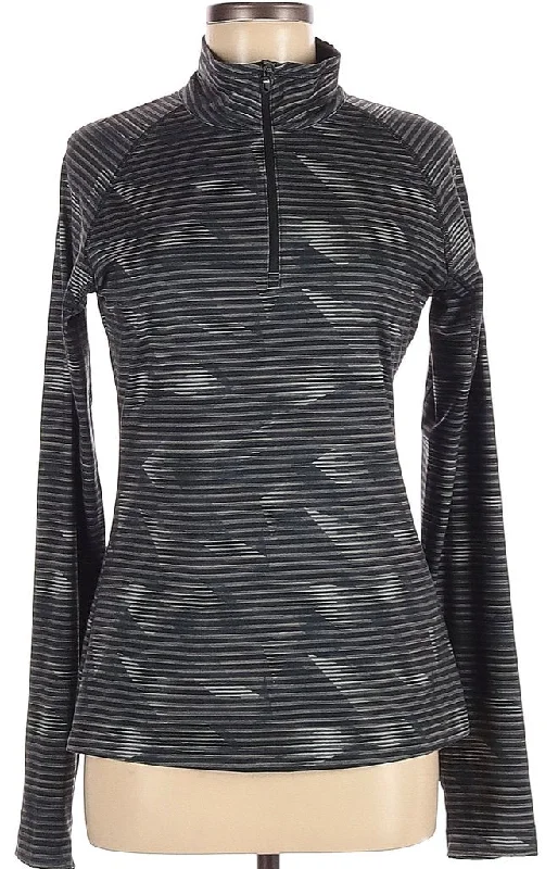 Lole 1/4 Zip Black Striped Zip Pullover Size M MSP$82