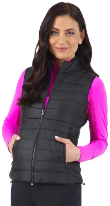 New Women's  Ibkul Black Quilted Vest Size S. MSP$130