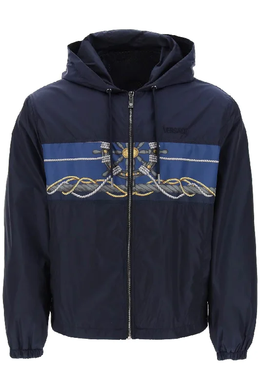 Versace versace nautical hooded jacket 1013939 1A09842 BLUE GOLD