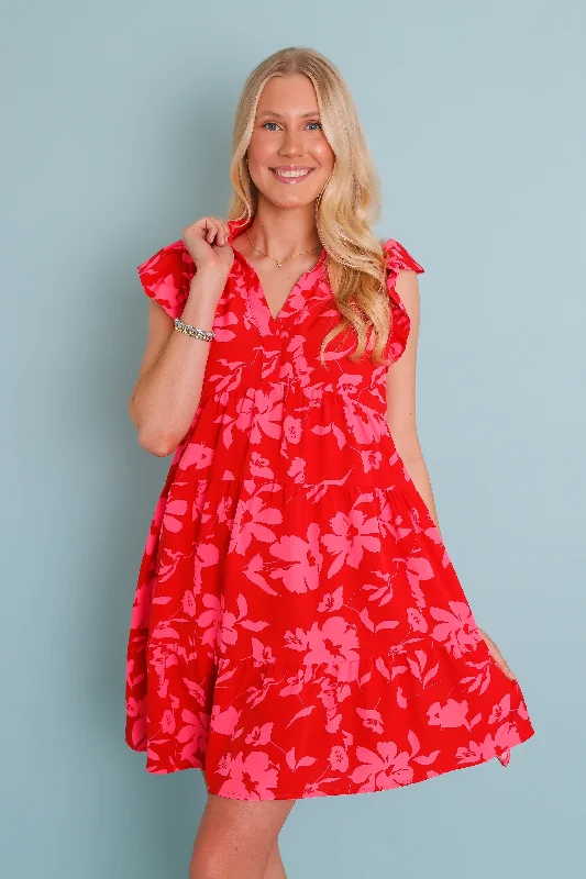 RESTOCK: A Second Of Serenity Dress-Red