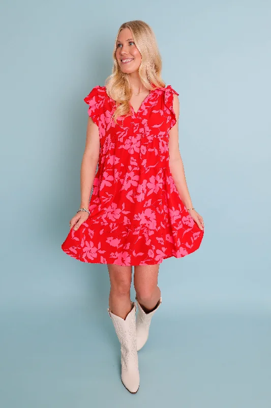 RESTOCK: A Second Of Serenity Dress-Red