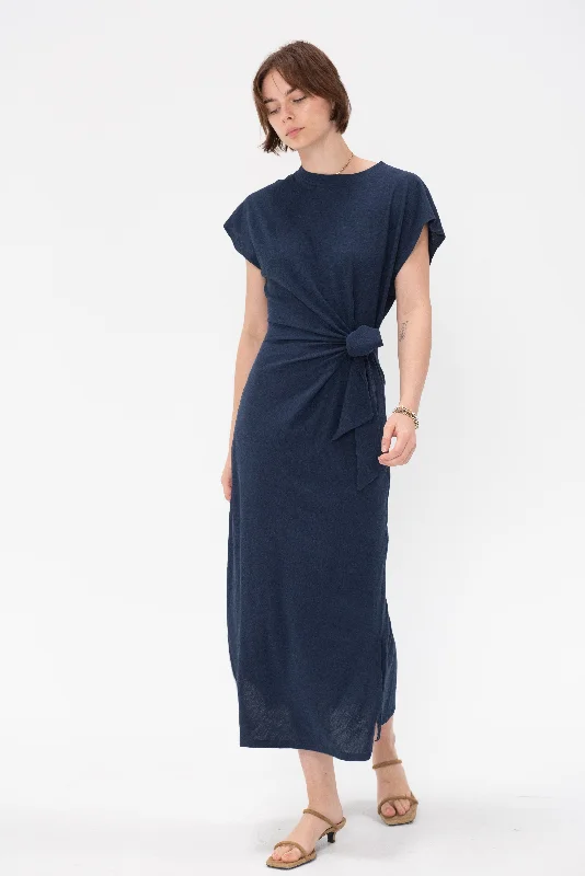 Vanina Cinched Waist Dress, Indigo