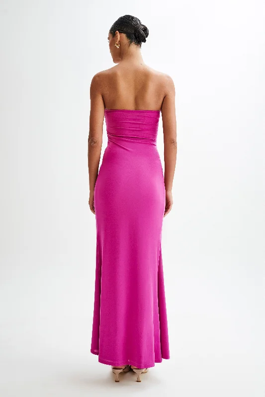 Cosima Slinky Strapless Maxi Dress - Violet