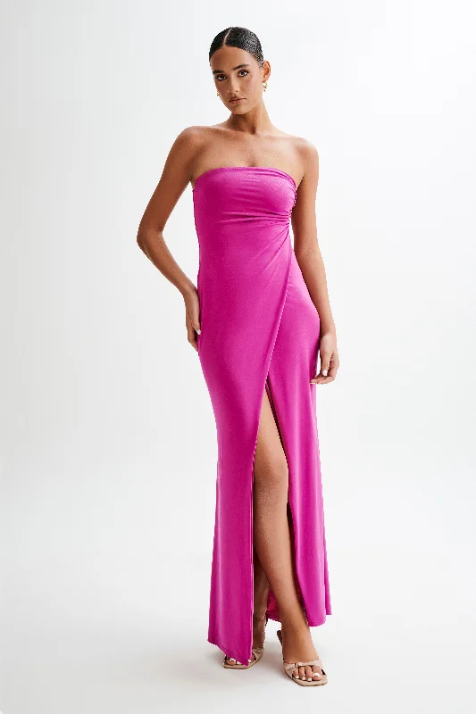 Cosima Slinky Strapless Maxi Dress - Violet