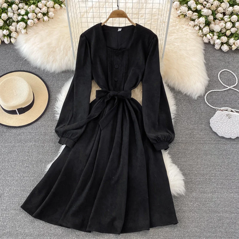 Cute A Line Long Sleeve Dress Fashion Dress  10829