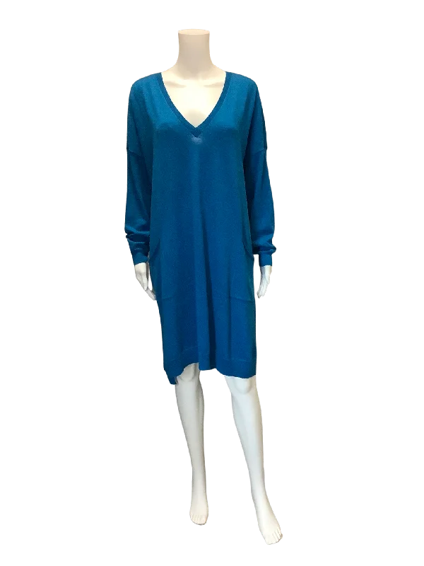 Eileen Fisher Women's Dress Blue Long Sleeve Size: M