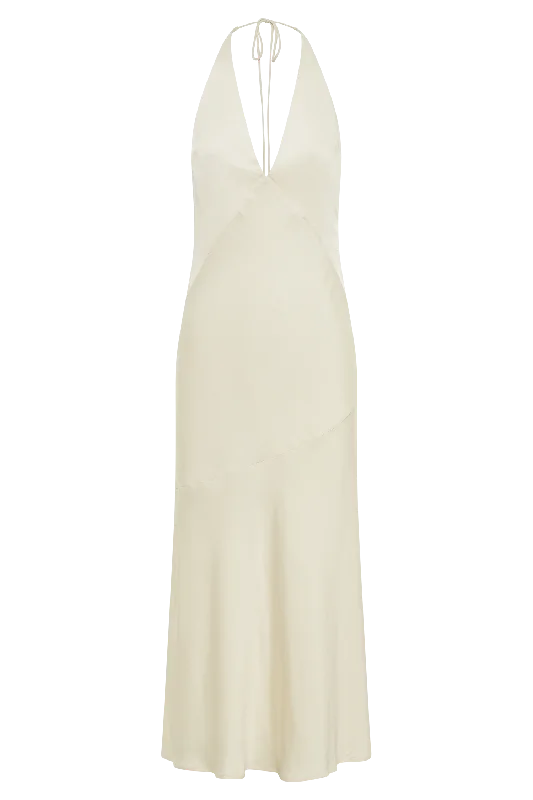 Geena Halter Midi Dress - Sand