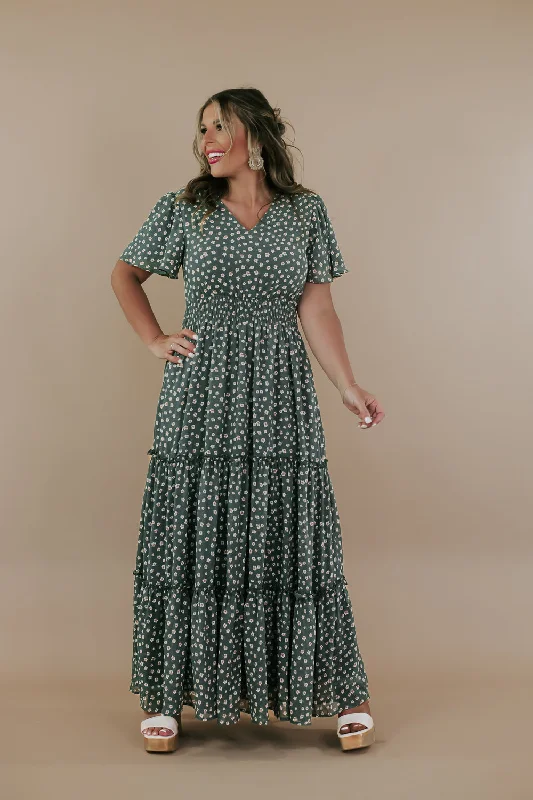 ECB Exclusive: Many Moments Floral Maxi Dress, Green