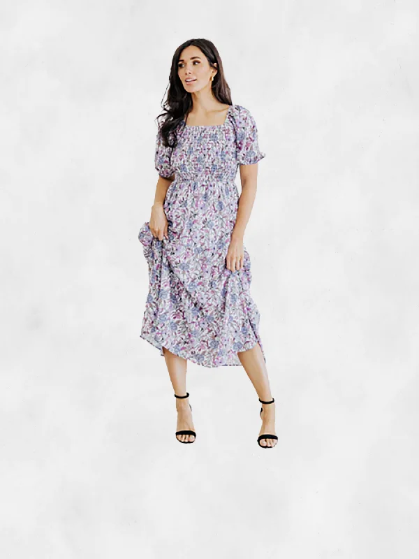 Mikarose The Indigo In Painted Posies Dress