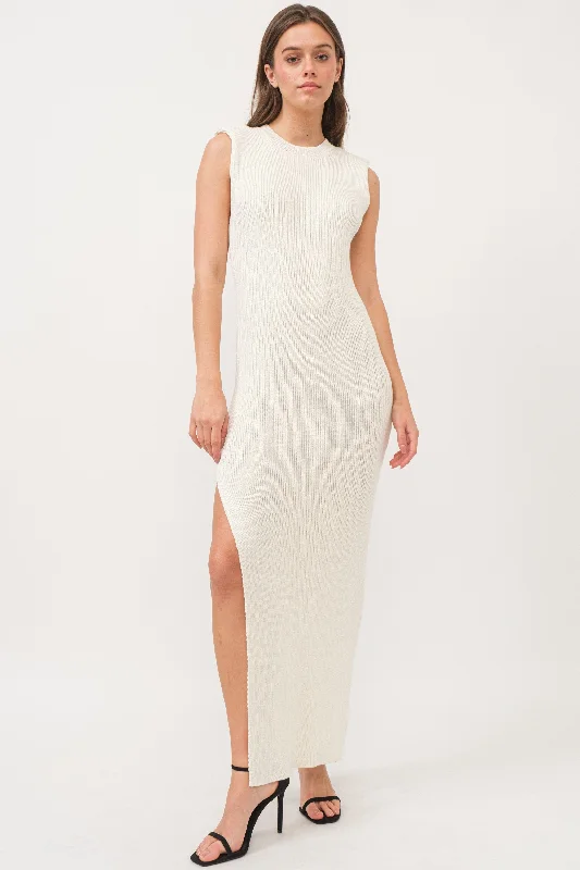 Power Boss Knit Dress in Ivory