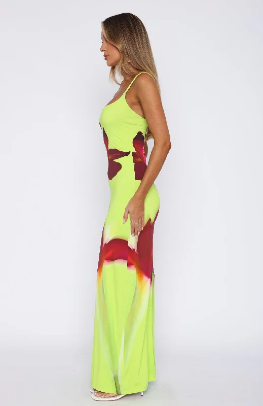 Take A Breath Maxi Dress Lime Blossom