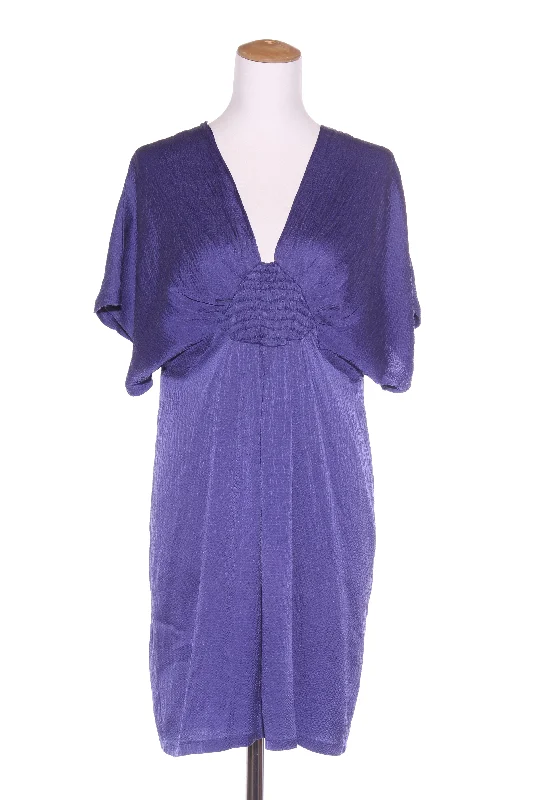 WOMEN ""Shivers"" purple textured silk dress! 10-12