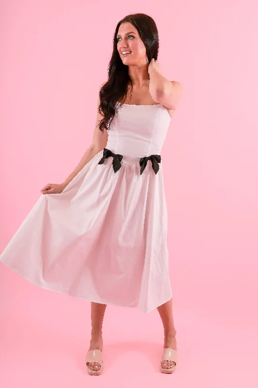 Your Secret Is Safe Midi Dress-White