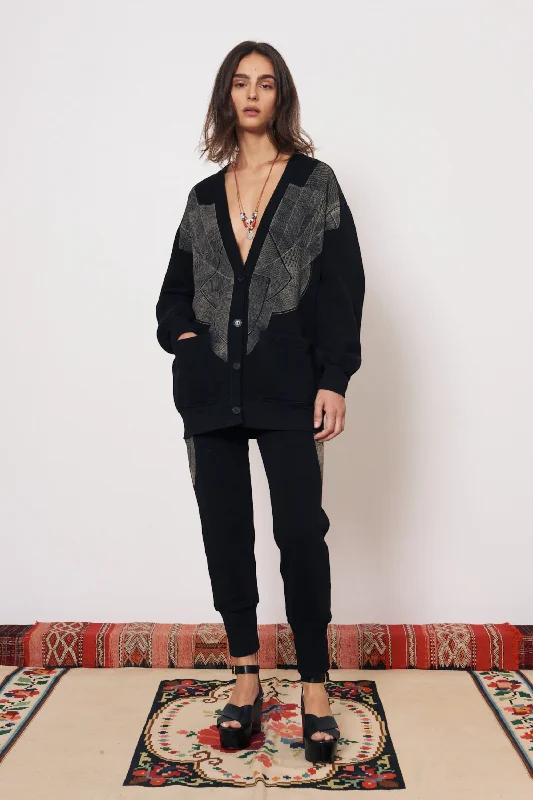 Vintage Fleece Black Jackie Cardigan