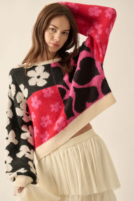 Lessons in Love Colorblock Floral Sweater