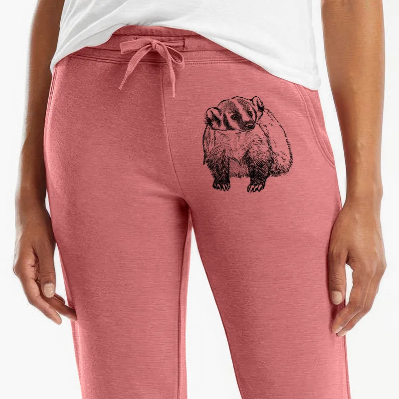 American Badger - Taxidea taxus - Women's Cali Wave Jogger Sweatpants