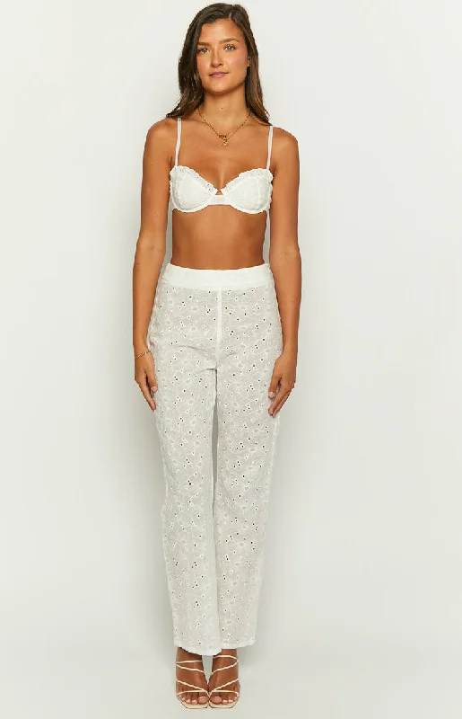 Ash White Floral Pants