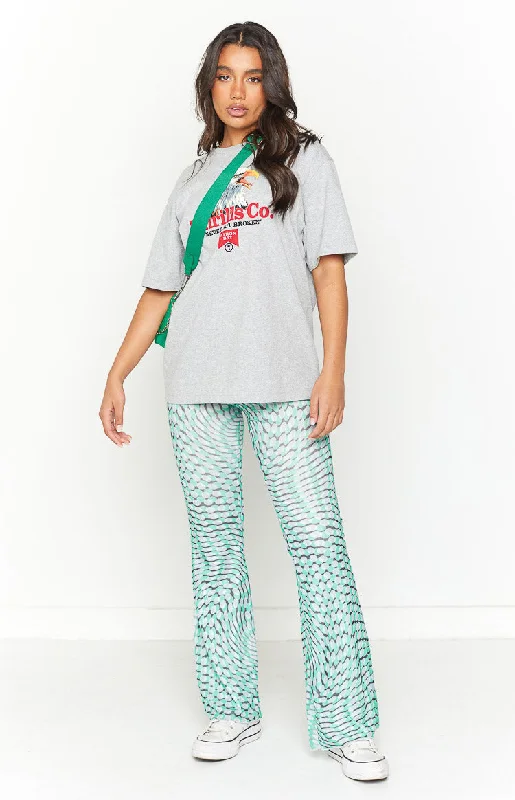 Avalon Green Mesh Mid Rise Pant